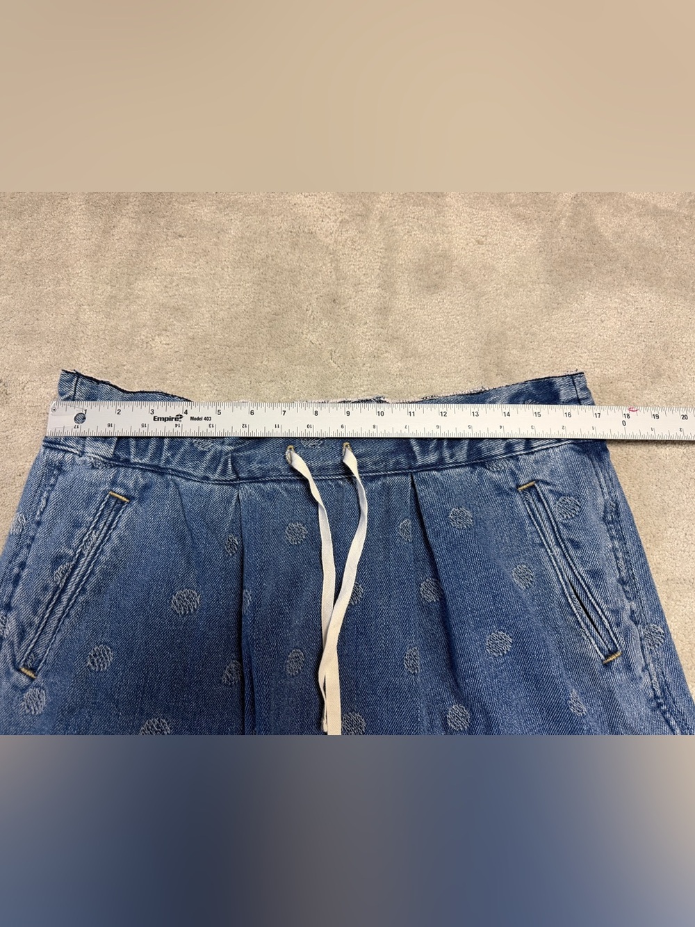 MARC BY MARC JACOBS STANDARD SUPPLY POLKA DOT DENIM POCKET SKIRT SIZE LARGE - Picture 5 of 6